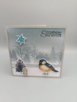 Winterkarte „Schneeflocken sind die Schmetterlinge des Winters“